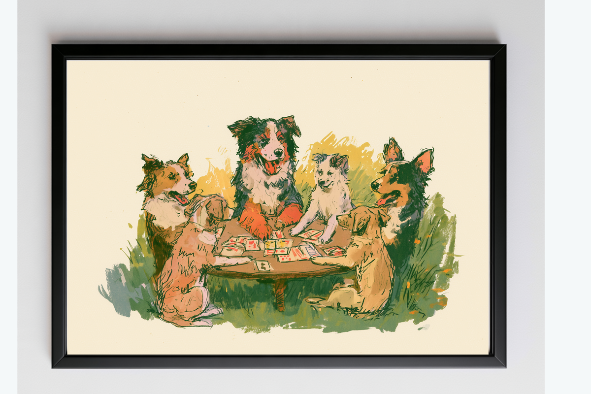 The Canine Card Club – Playful Dog Wall Art